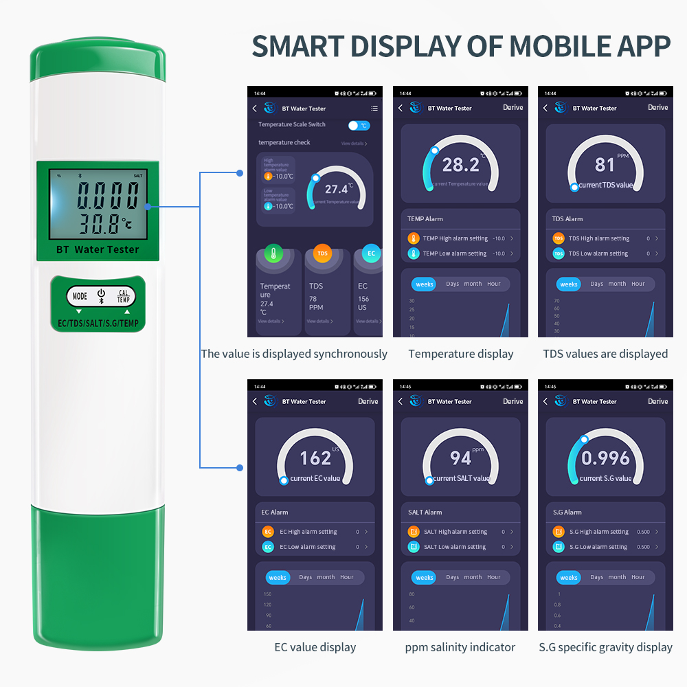 Bluetooth WIFI 5 in 1 PH TDS E - Ph Meter Digital Water Tester recensione e prezzo