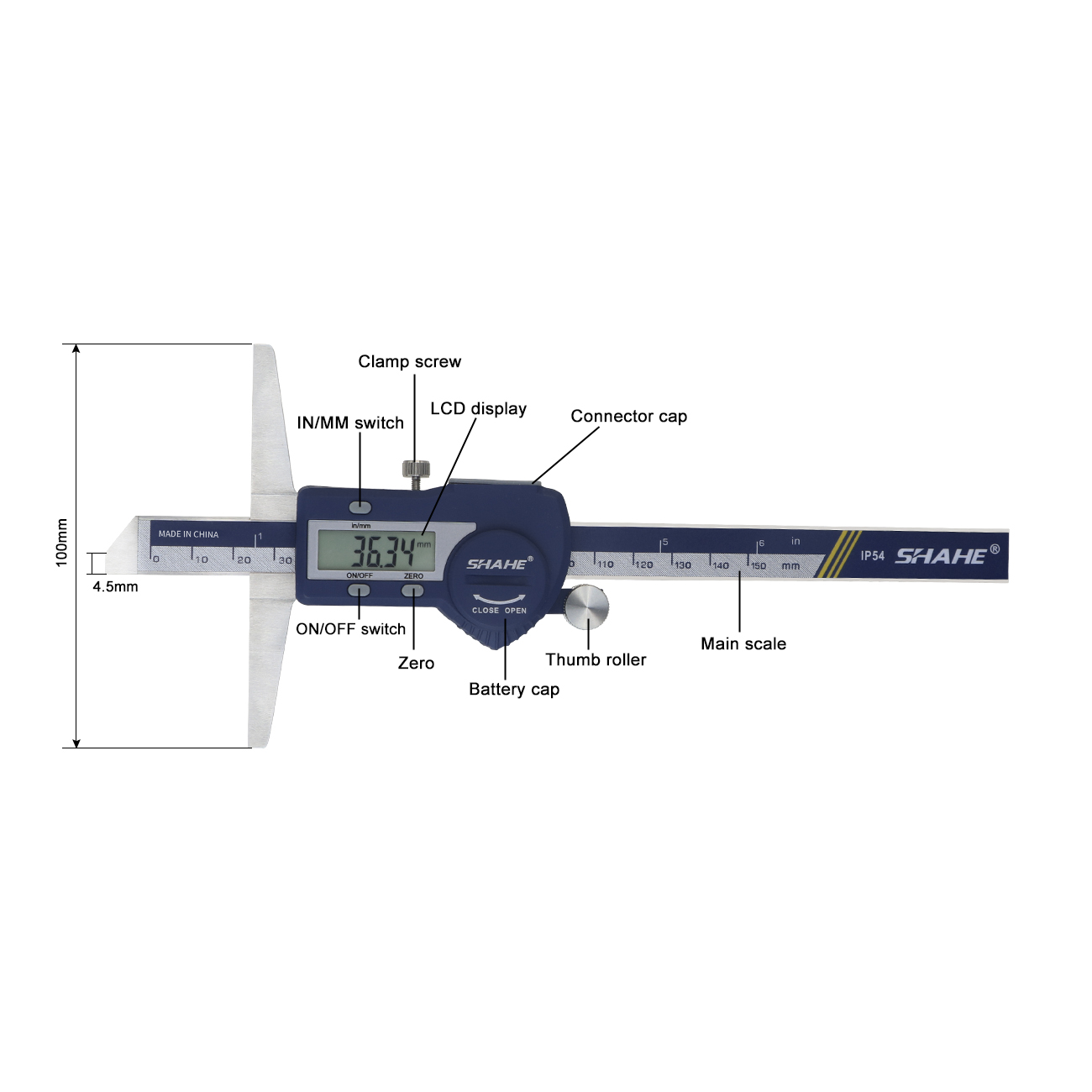 SHAHE Calibro di profondità di - Digital Caliper 150Mm Stainless Steel recensione e prezzo